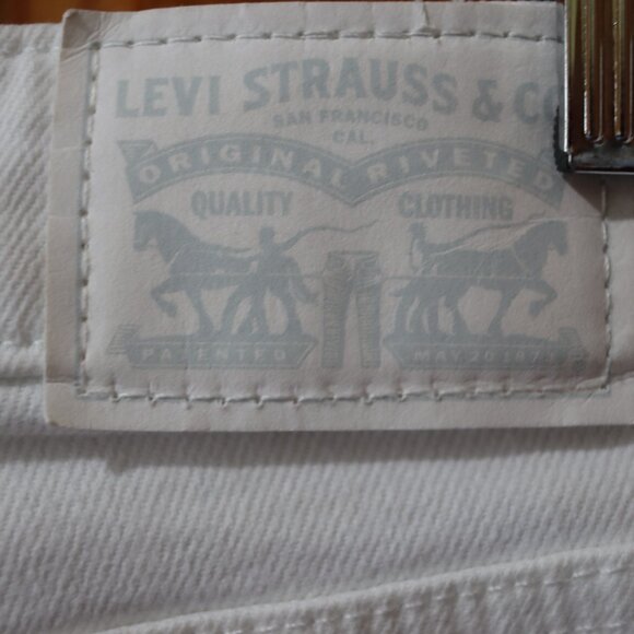 Levis 721 High Rise Skinny White Jeans 24 - Picture 12 of 16